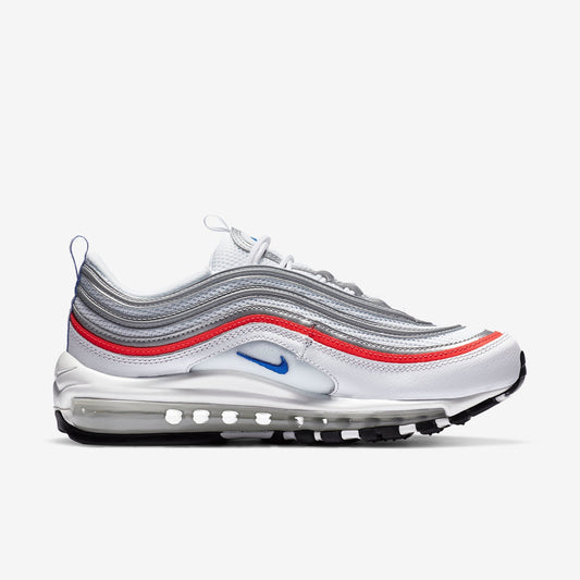 Nike Air Max 97 Metallic Silver Flash Crimson Racer Blue